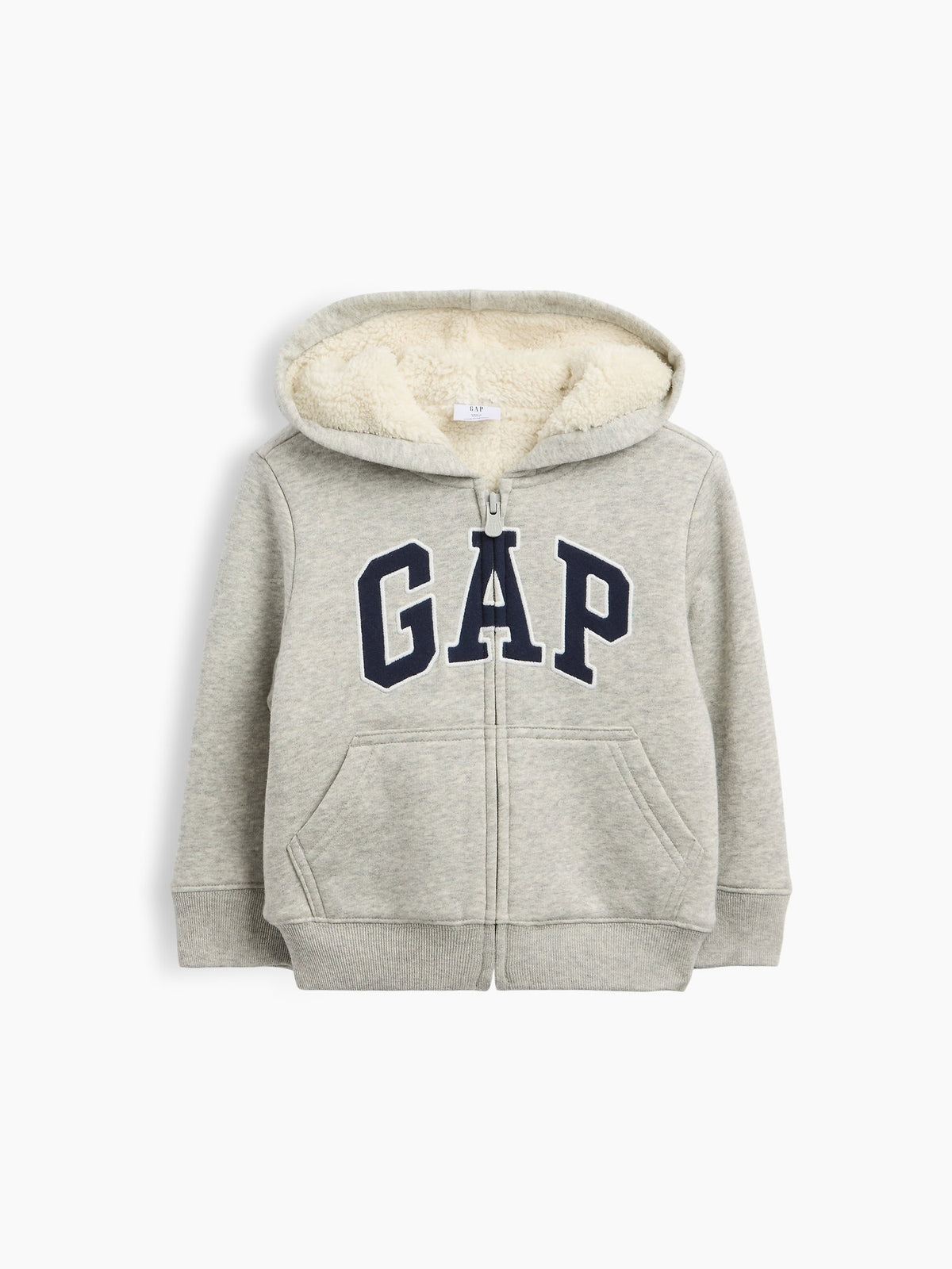 Gri Babygap Logolu Sherpa Fermuarlı Sweatshirt