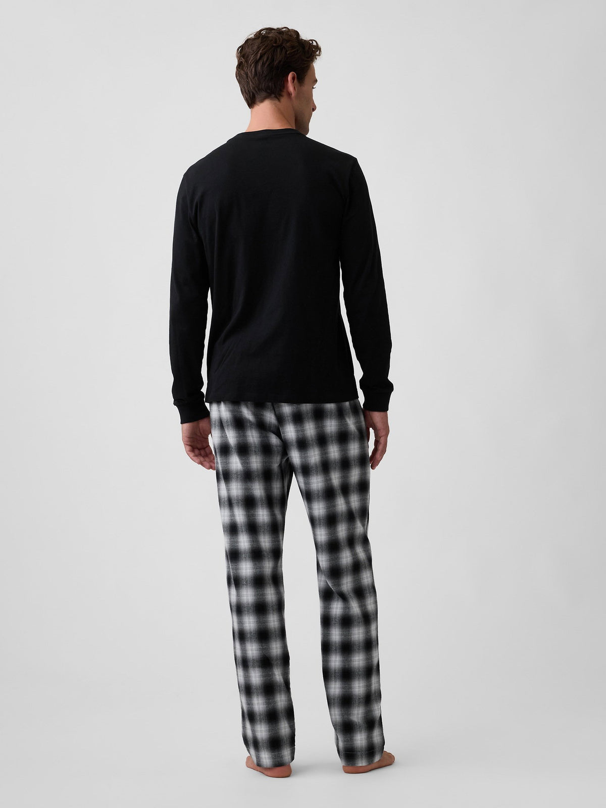 Siyah Relaxed Flannel Pijama Altı
