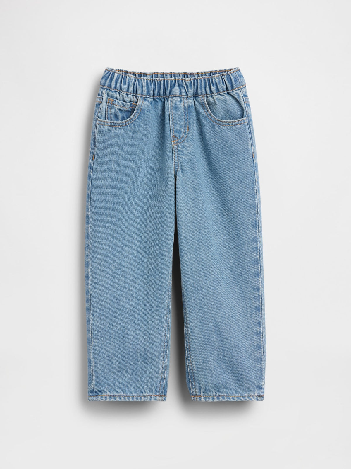 Açık Mavi Pull-on Baggy Jean Pantolon