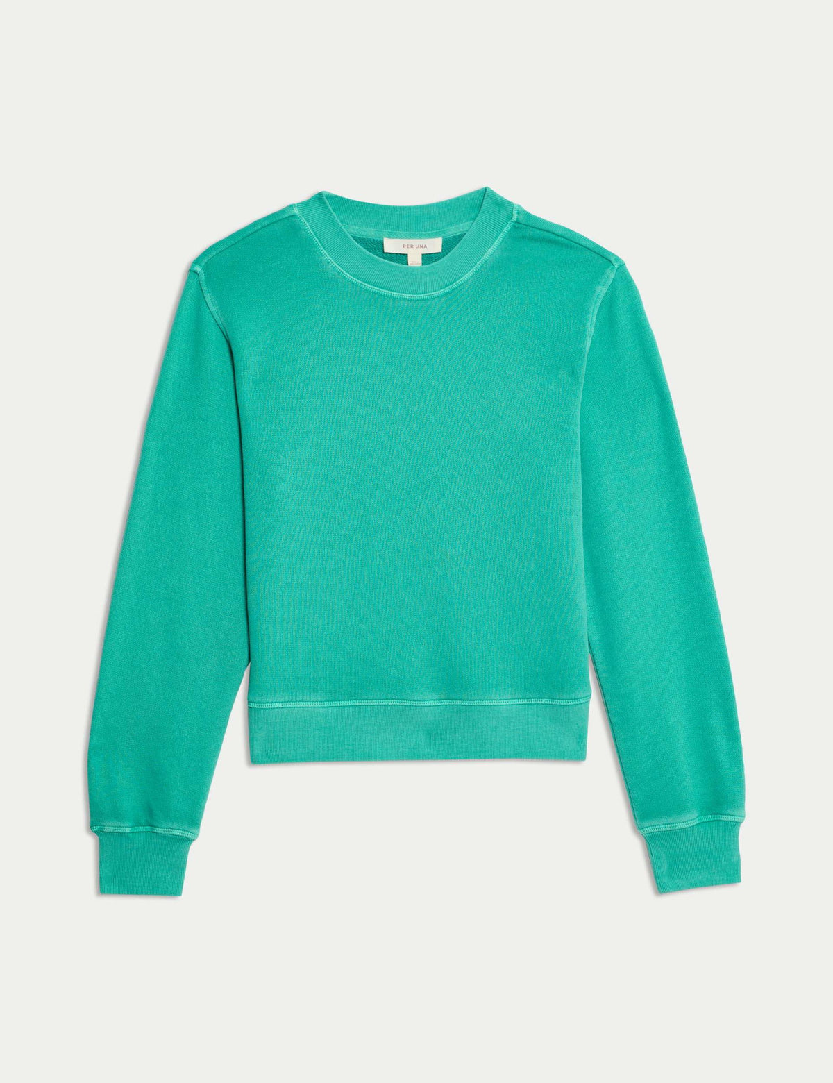 Saf Pamuklu Yuvarlak Yaka Sweatshirt