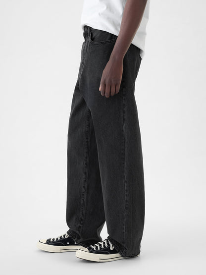 Siyah Baggy Jean Pantolon