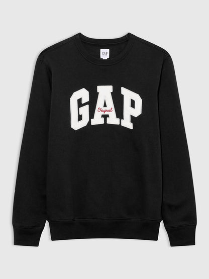 Koyu Gri Gap Logo Bisiklet Yaka Sweatshirt