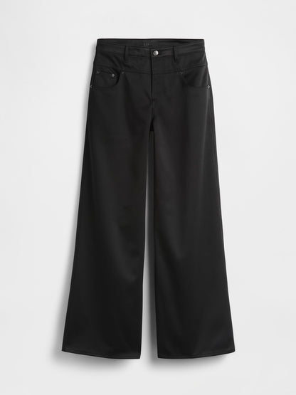 Siyah Gapstudio Low Rise Saten Baggy Pantolon