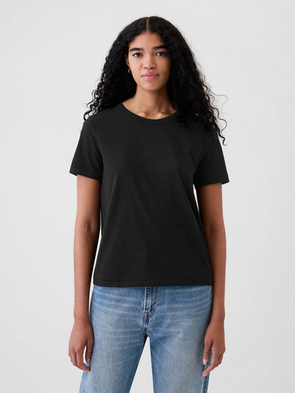 Açık Gri %100 Pamuk Vintagesoft Bisiklet Yaka T-shirt