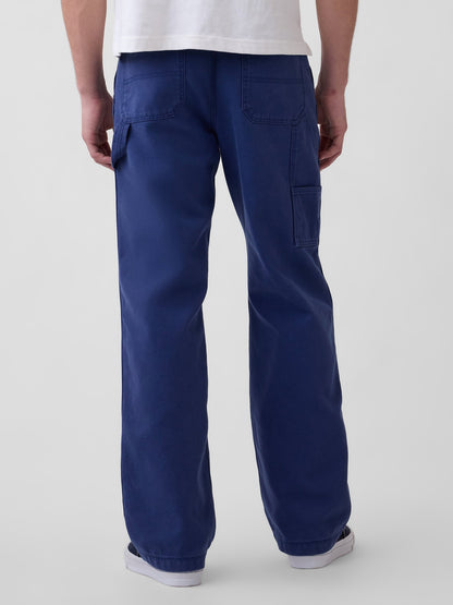 Kobalt Mavisi '90s Loose Kanvas Double-knee Carpenter Pantolon
