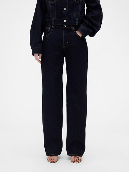 Koyu Mavi Gap × Victoria Beckham High Rise Straight Jean Pantolon
