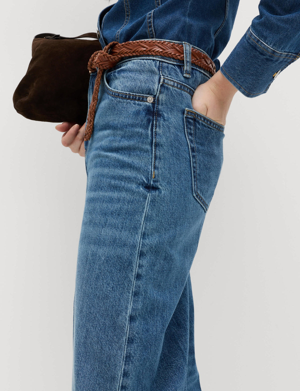 Yüksek Bel Barrel Leg Jean