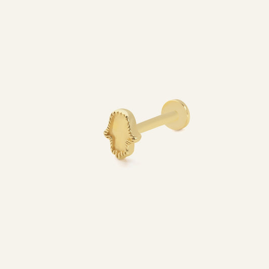 Hamsa Figürlü Altın Kulak Piercing