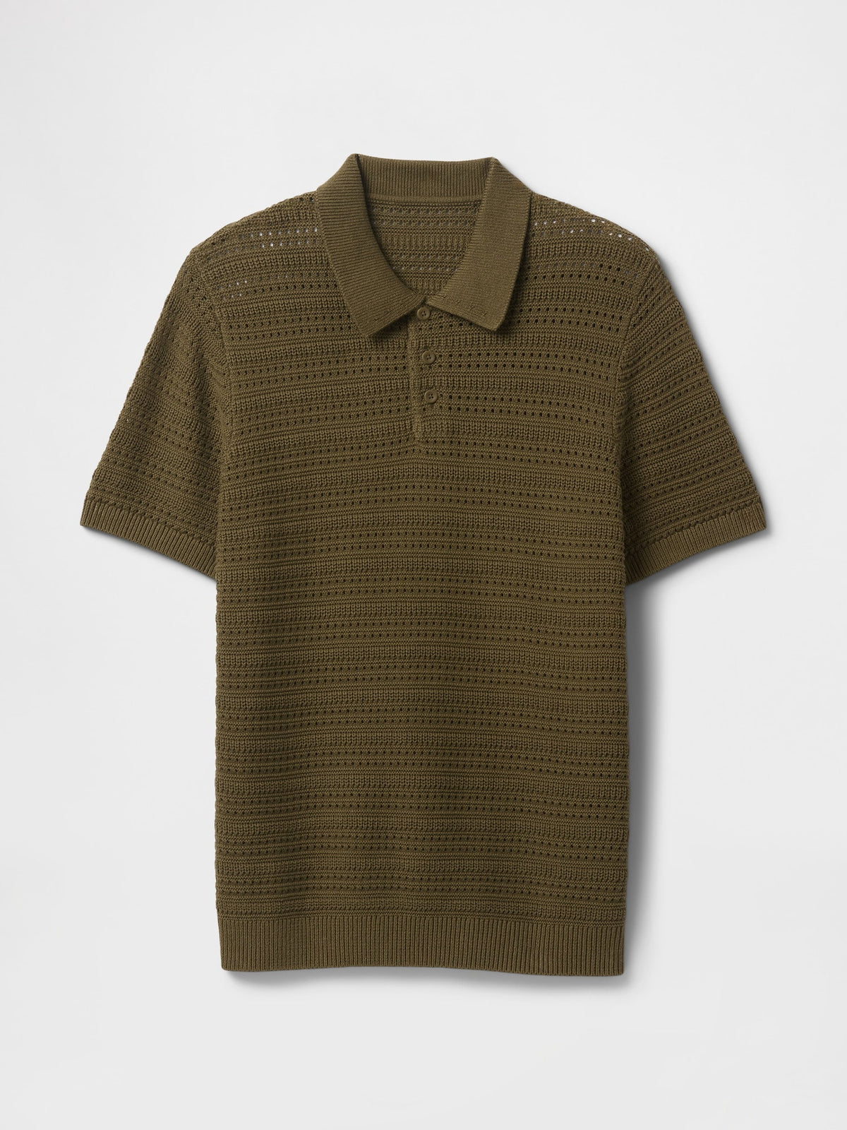 Haki Örgü Polo T-shirt