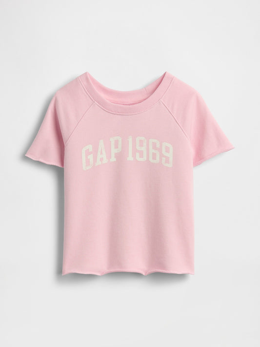 Beyaz Fransız Havlu Kumaş Kısa Kol Sweatshirt