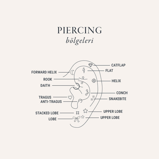 Fiona Pati Figürlü Damla Ve Baget Kesim Çok Taşlı Altın Kulak Piercing