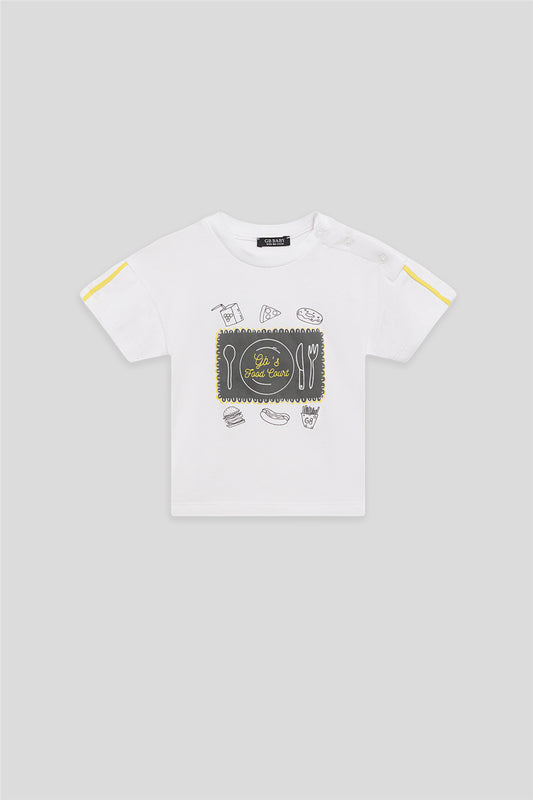 Erkek Bebek Beyaz Tshirt