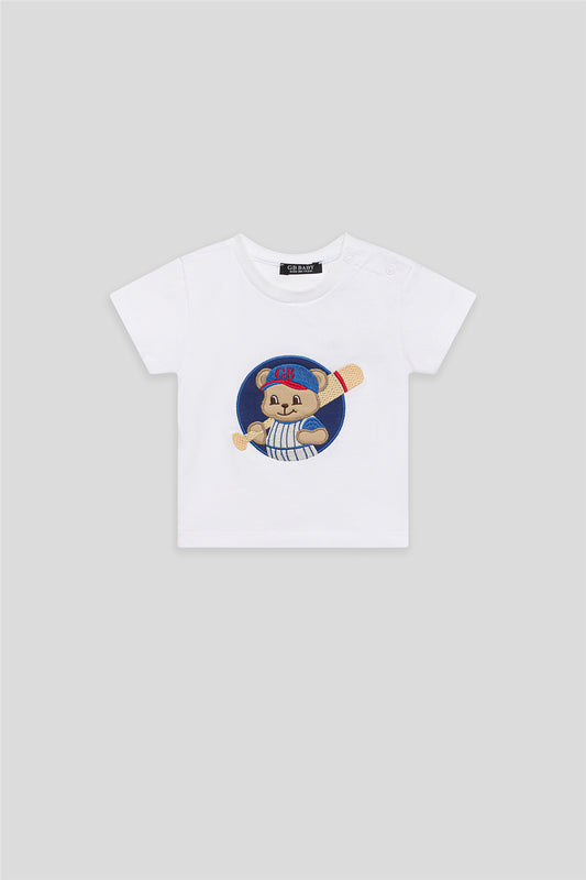 Erkek Bebek Beyaz Tshirt