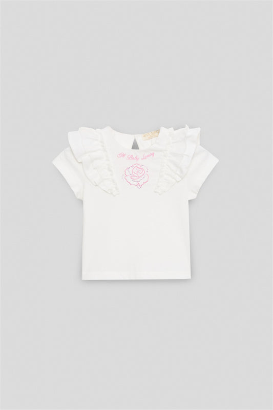 Kız Bebek Beyaz Tshirt