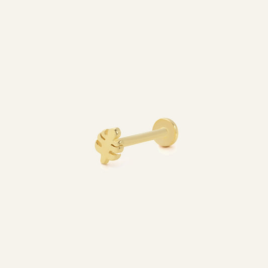 Serin Tüy Figürlü Altın Kulak Piercing
