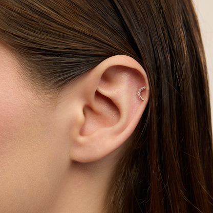 Helena Yay Figürlü Çok Taşlı Altın Kulak Piercing