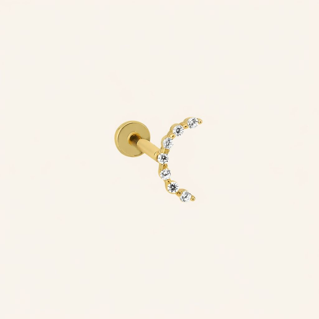 Helena Yay Figürlü Çok Taşlı Altın Kulak Piercing
