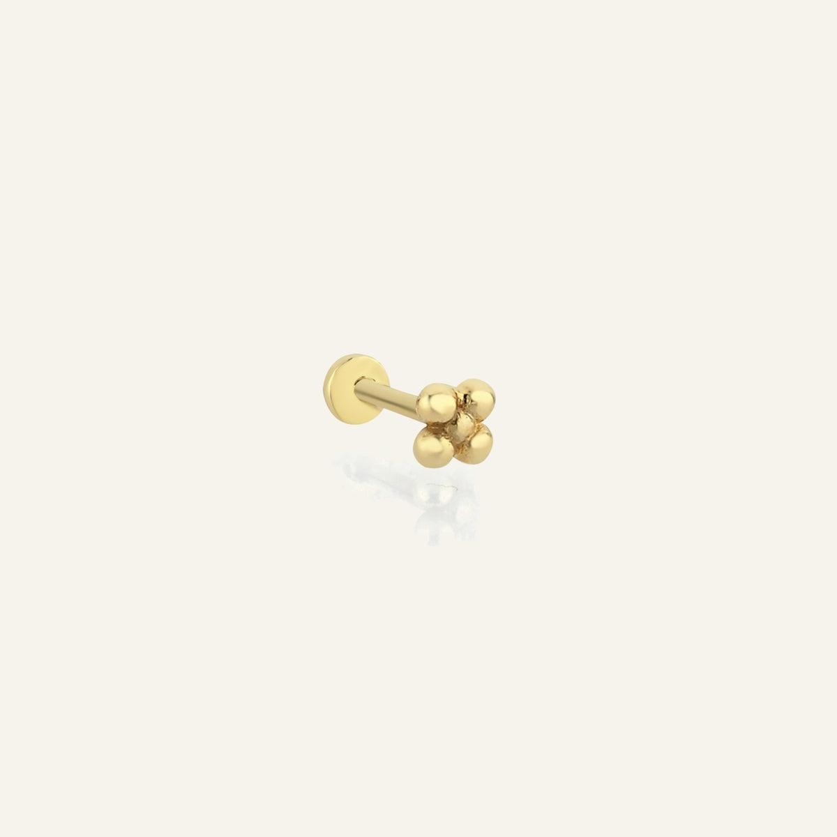 Minora Çiçek Figürlü Altın Kulak Piercing