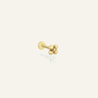 Minora Çiçek Figürlü Altın Kulak Piercing
