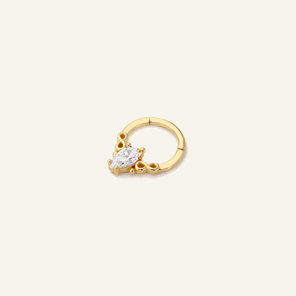 Infinite Drop Sonsuzluk Figürlü Damla Kesim Taşlı Altın Halka Helix Piercing