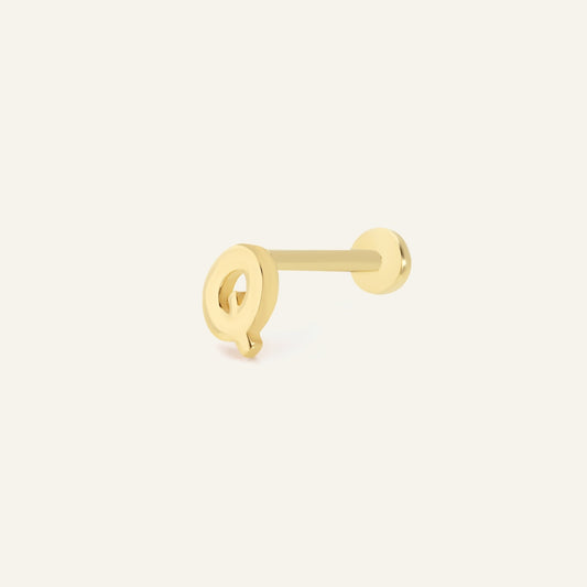 Q Harf Altın Kulak Piercing