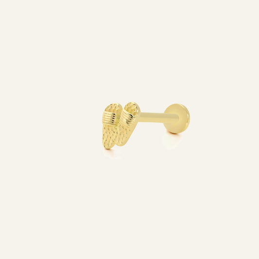 Terlik Figürlü Altın Kulak Piercing