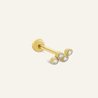 Ulrix Çok Taşlı Altın Kulak Piercing