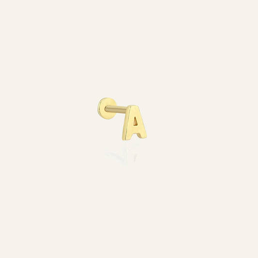 A Harf Altın Kulak Piercing