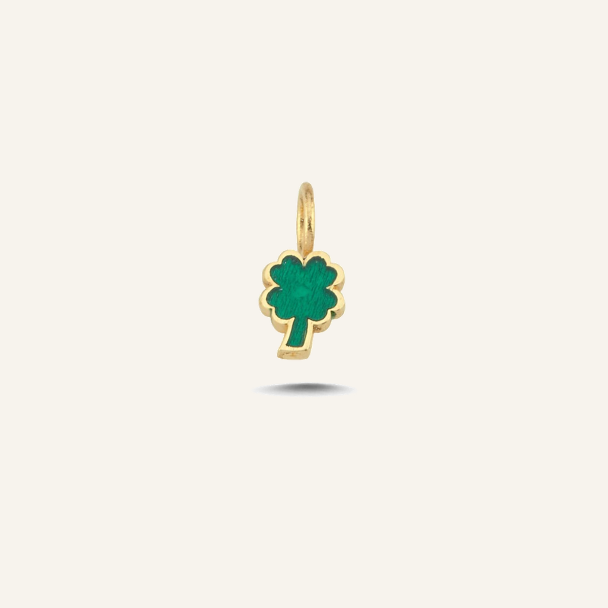 Lucky Clover Yeşil Mineli Yonca Altın Charm
