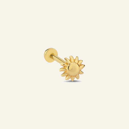 Auriel Güneş Figürlü Altın Kulak Piercing