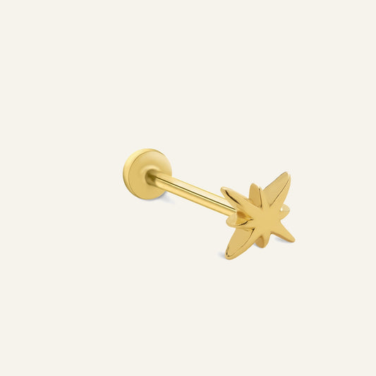 Texor Kuzey Yıldızı Figürlü Altın Kulak Piercing