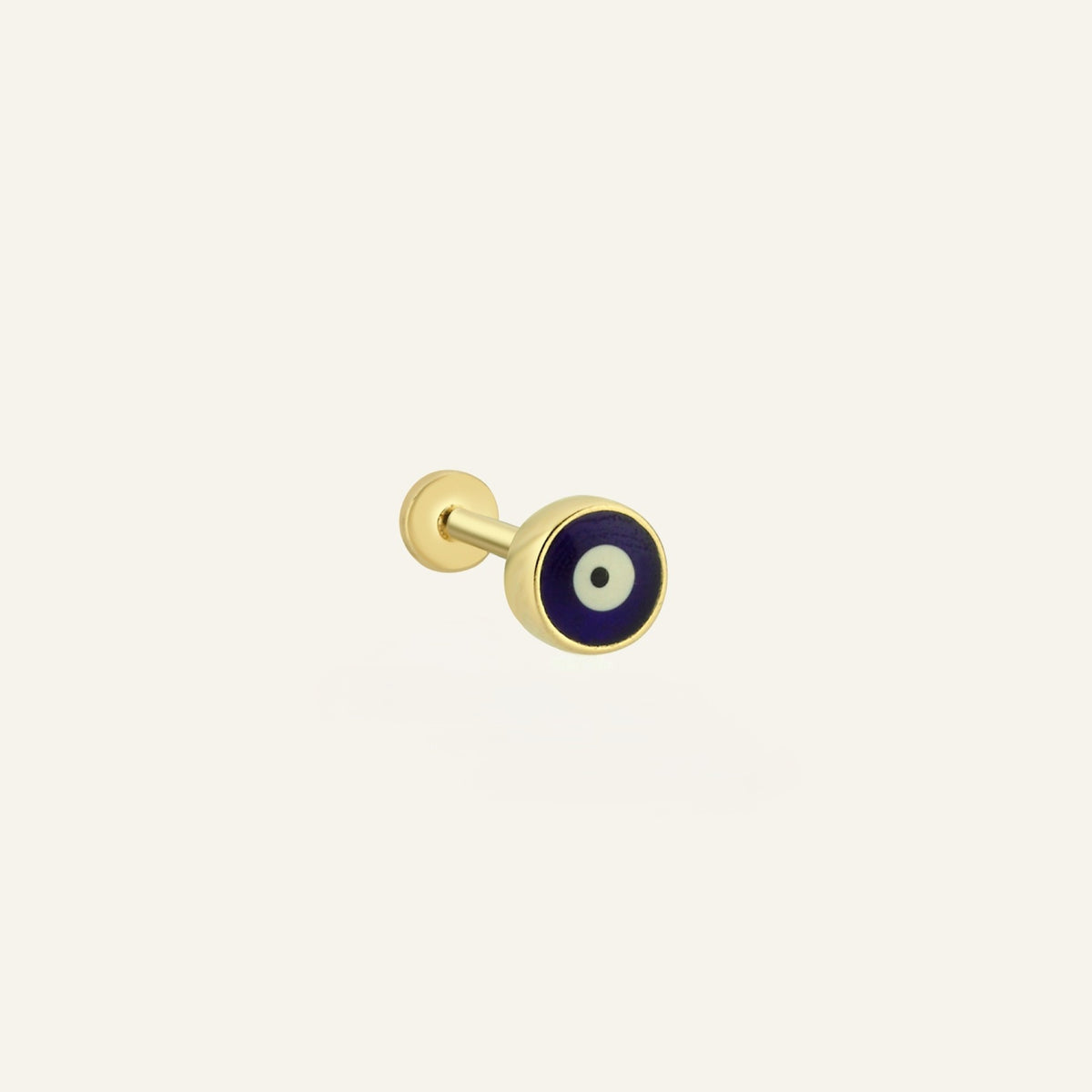 Mini Evil Eye Nazar Boncuğu Mineli Altın Kulak Piercing