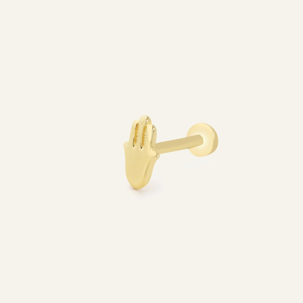 Raised Hand Figürlü Altın Kulak Piercing