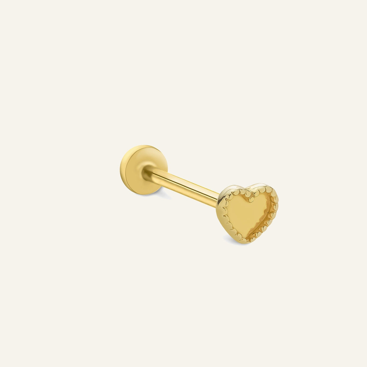 Silentshape Kalp Figürlü Altın Kulak Piercing