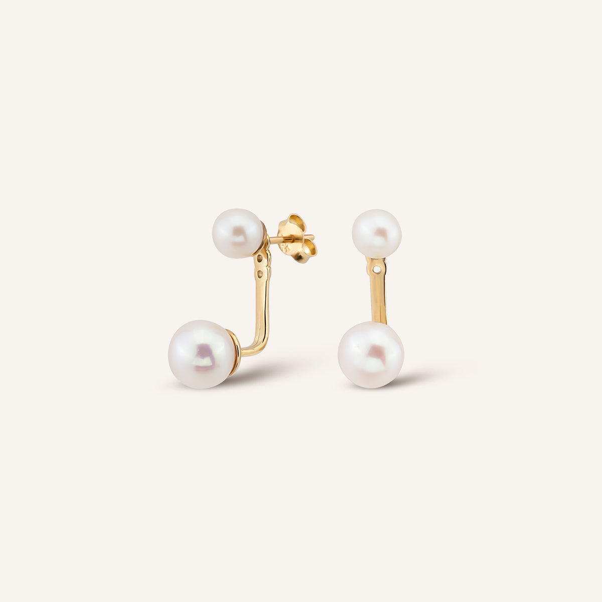 Pearl Inci Pimli Altın Küpe