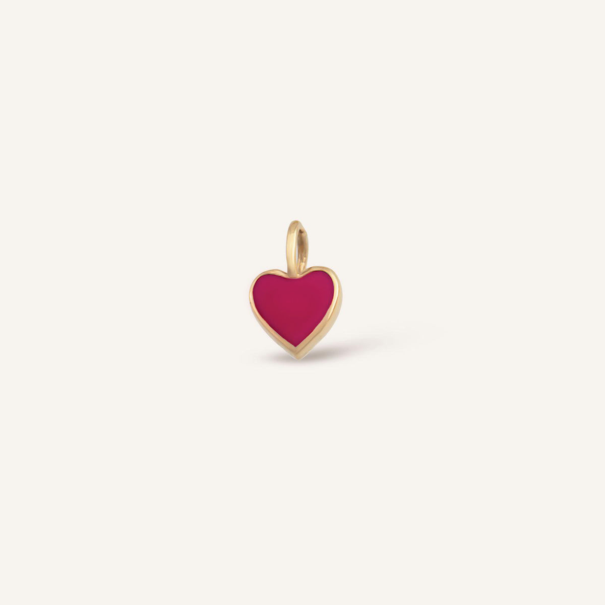 Pink Heart Kalp Figürlü Pembe Pineli Altın Charm