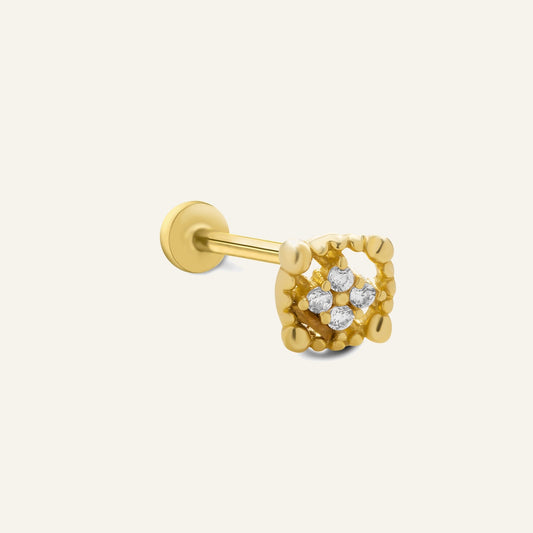 Lightprism Taşlı Altın Kulak Piercing