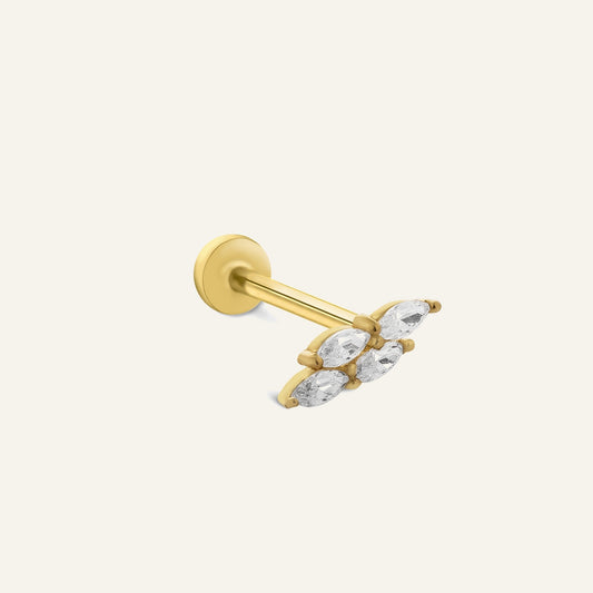 Sablethorn Markiz Kesim Taşlı Altın Kulak Piercing
