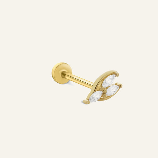 Frostwisp Markiz Kesim Taşlı Altın Kulak Piercing
