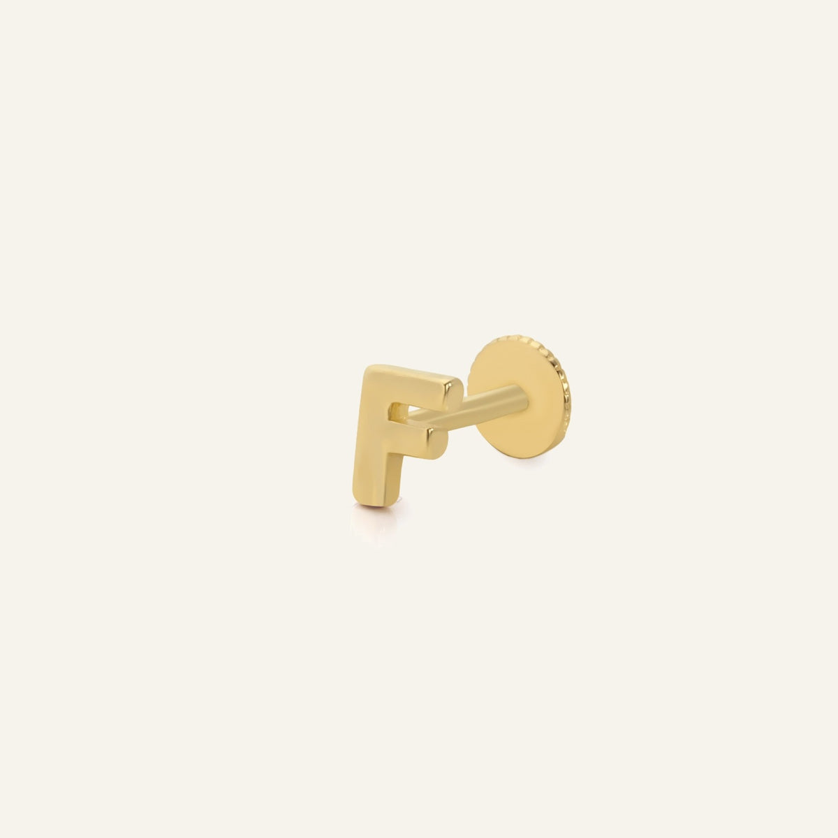 F Harf Altın Kulak Piercing