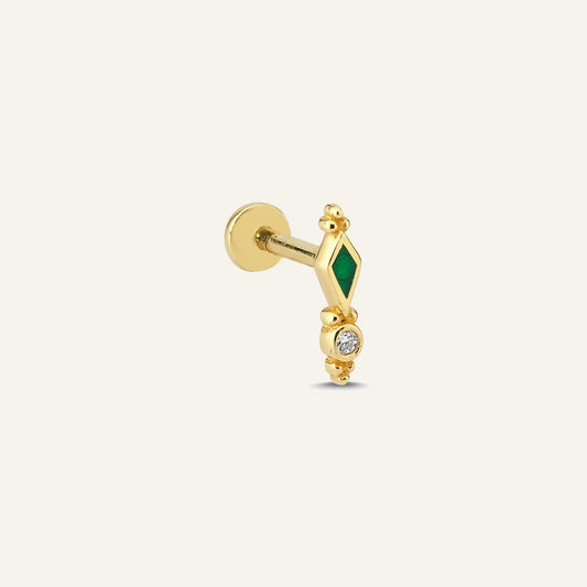 Selvaya Green Altın Kulak Piercing