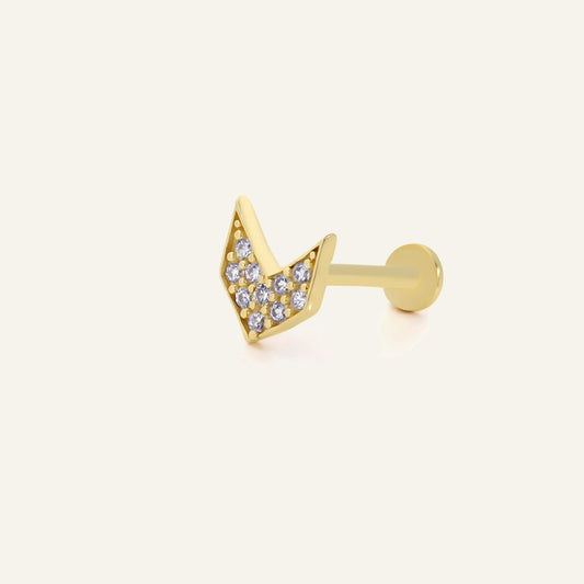 Miralay Çok Taşlı Altın Kulak Piercing