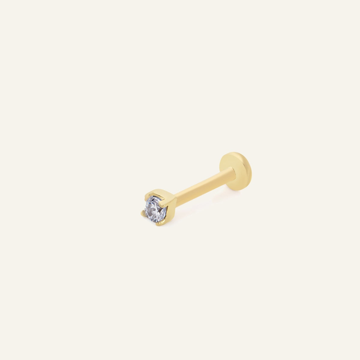 Small Comet Taşlı Altın Piercing
