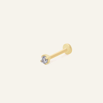 Small Comet Taşlı Altın Piercing