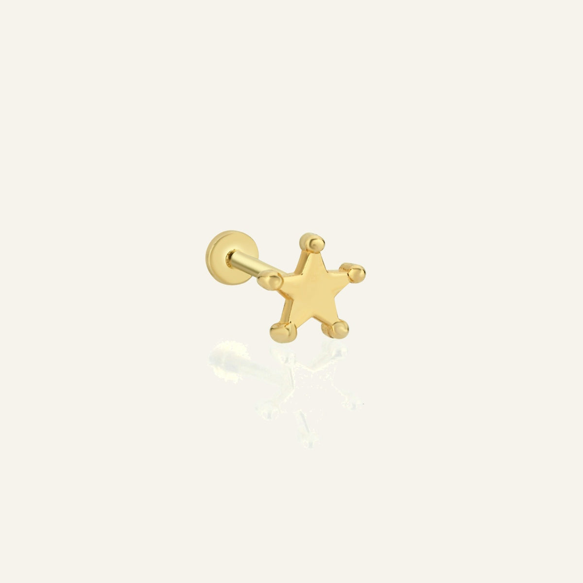 Ivren Yıldız Figürlü Altın Kulak Piercing
