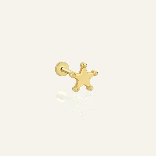 Ivren Yıldız Figürlü Altın Kulak Piercing