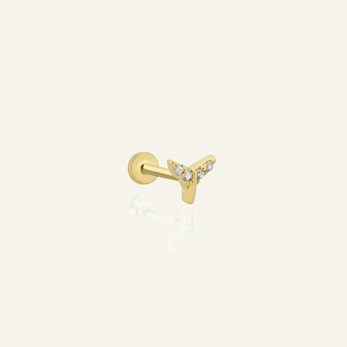 Fish Sparkle Balık Kuyruğu Figürlü Taşlı Altın Kulak Piercing