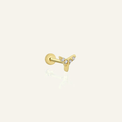 Fish Sparkle Balık Kuyruğu Figürlü Taşlı Altın Kulak Piercing