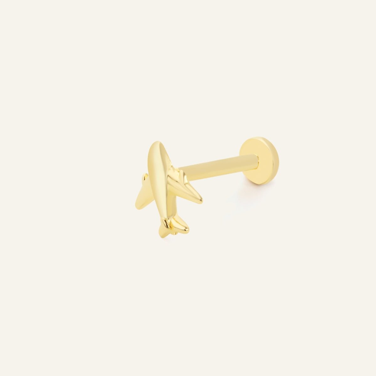 Uçak Figürlü Altın Kulak Piercing