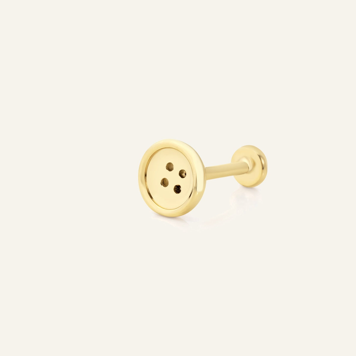 Düğme Figürlü Figürlü Altın Kulak Piercing